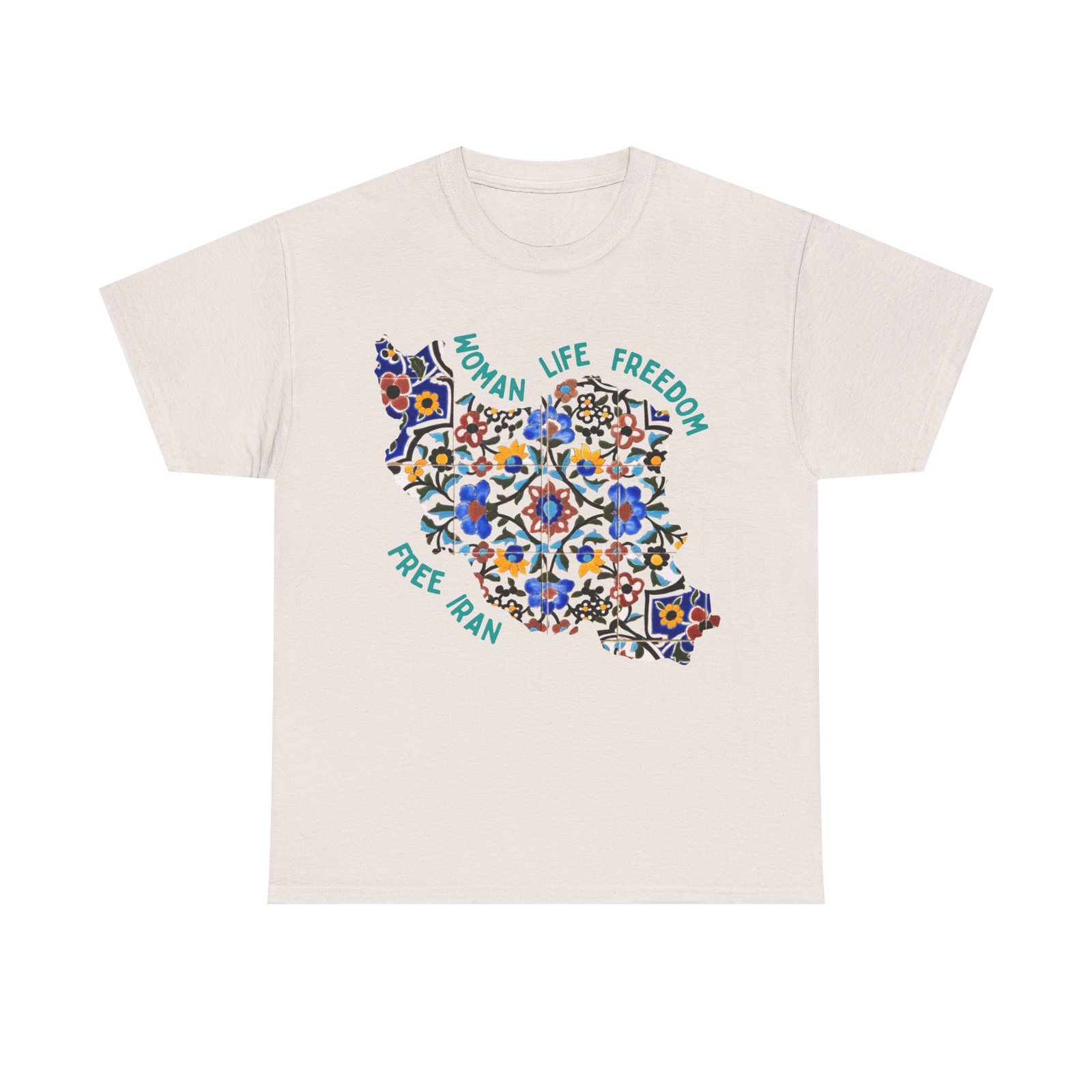 Woman Life Freedom | Persian Tiles Green Unisex Shirt - Image 6