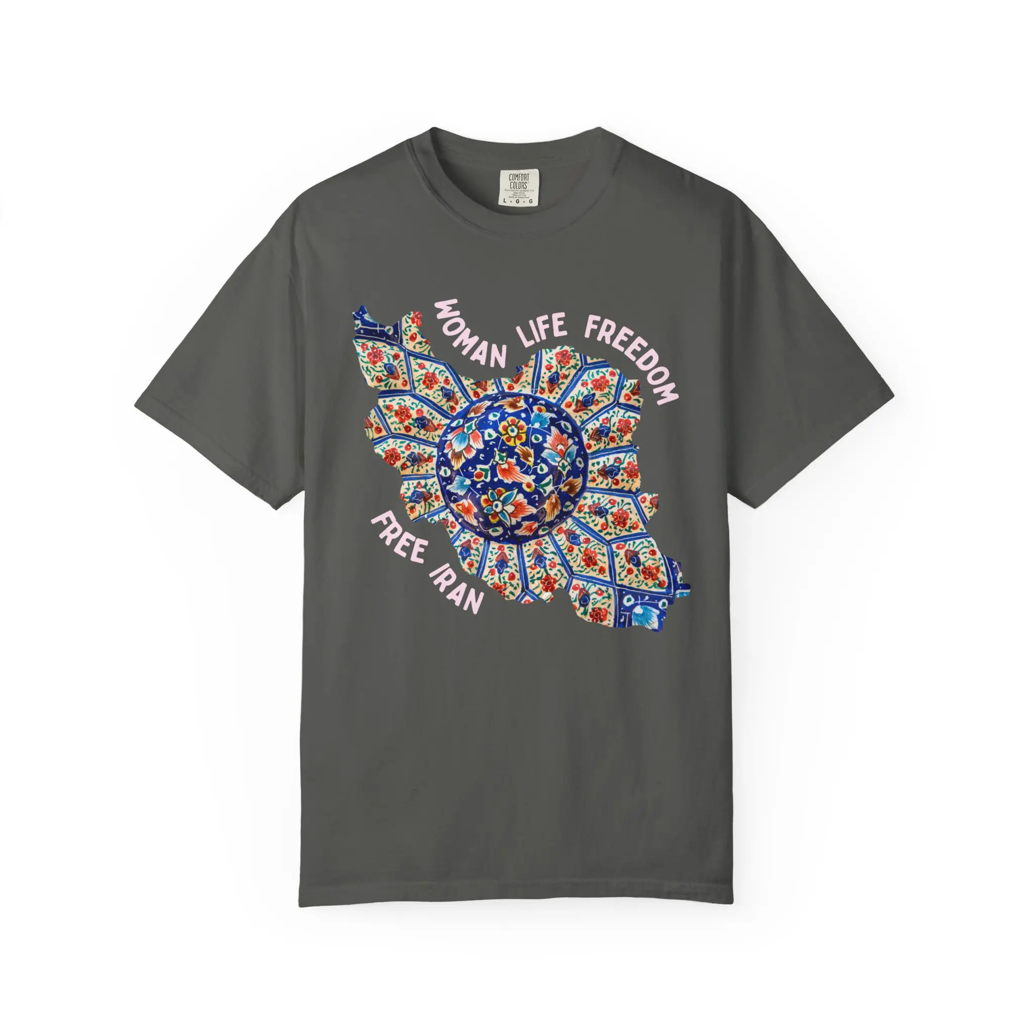 Woman Life Freedom | Persian Art Red Retro T-Shirt - Image 2