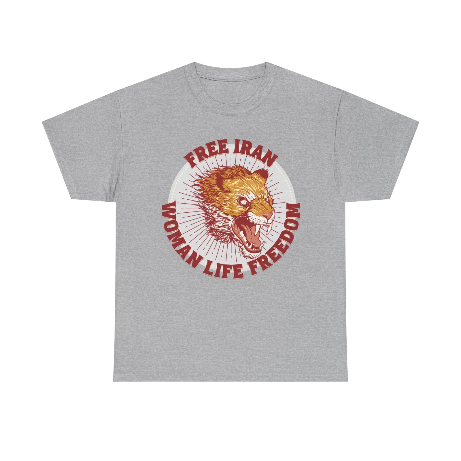 Free Iran Protest | Angry Lion Red Unisex Shirt - Image 4