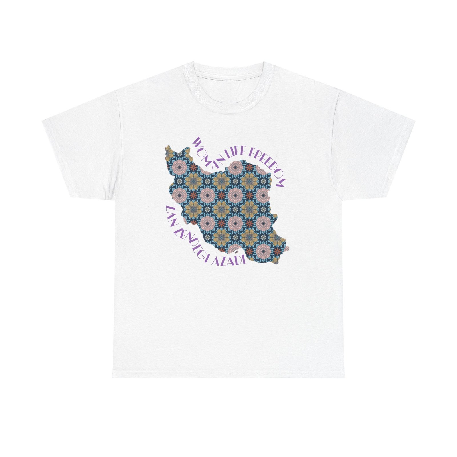 Woman Life Freedom Protest | Flowers Violet Unisex Shirt - Image 2