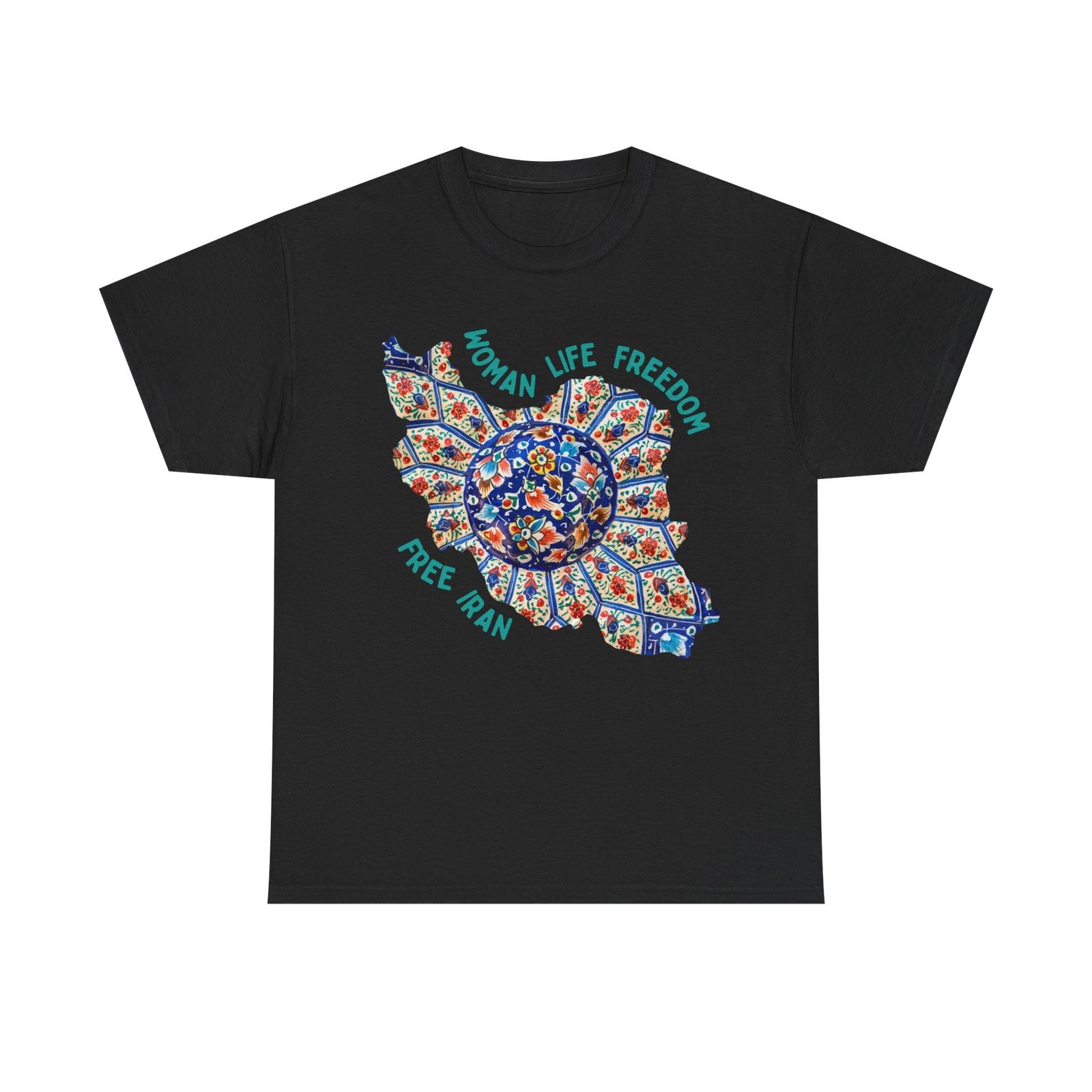 Woman Life Freedom | Persian Art Green Unisex Shirt - Image 8