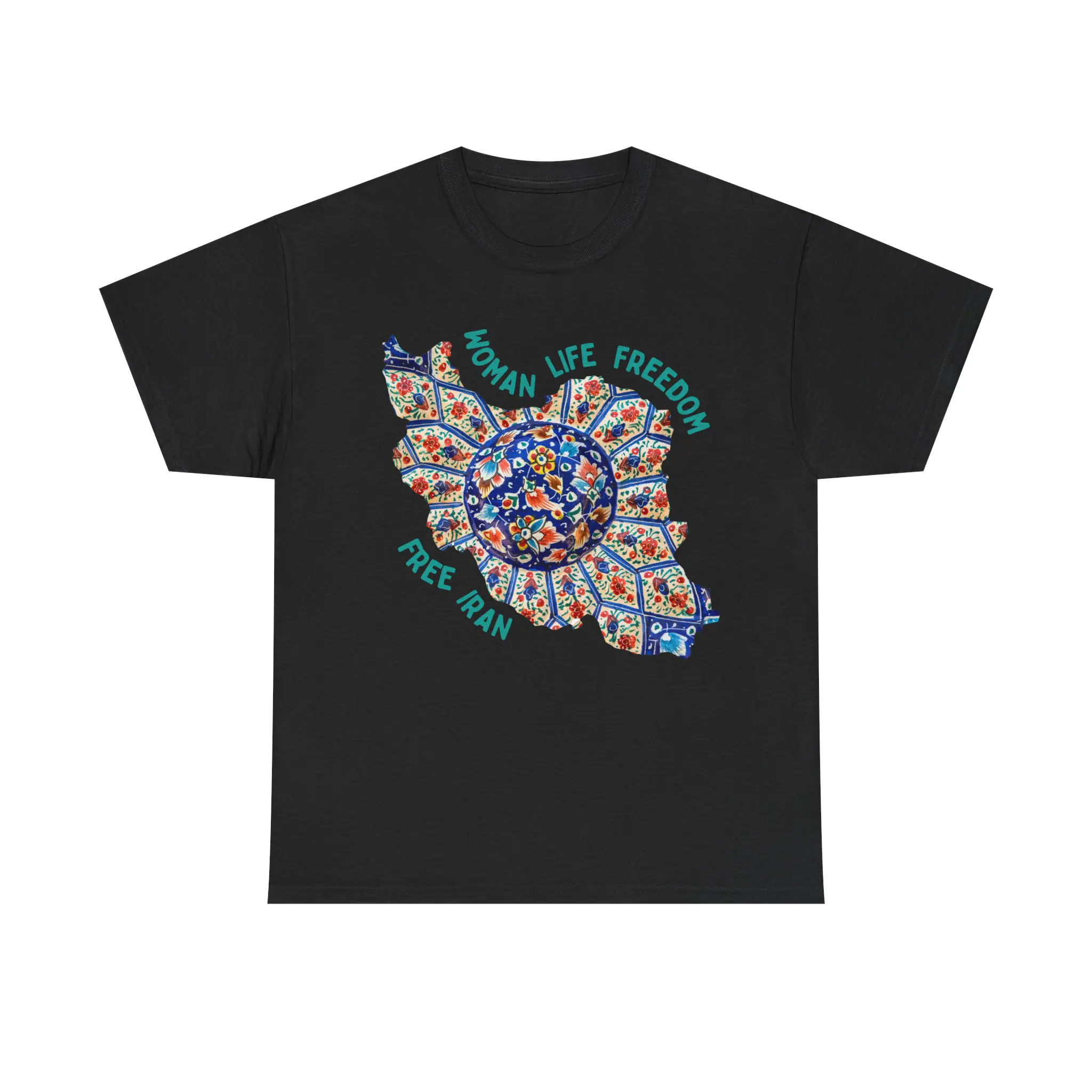 Woman Life Freedom | Persian Art Green Unisex Shirt - Image 8
