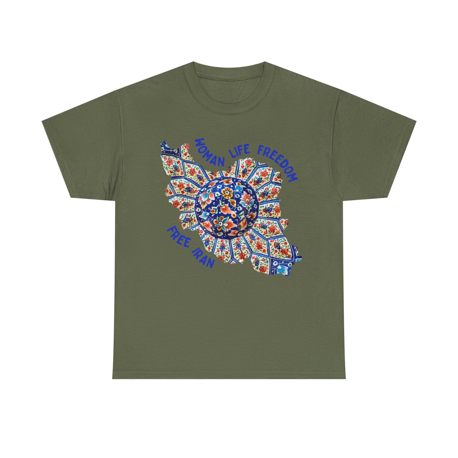 Woman Life Freedom | Persian Art Blue Unisex Shirt - Image 4