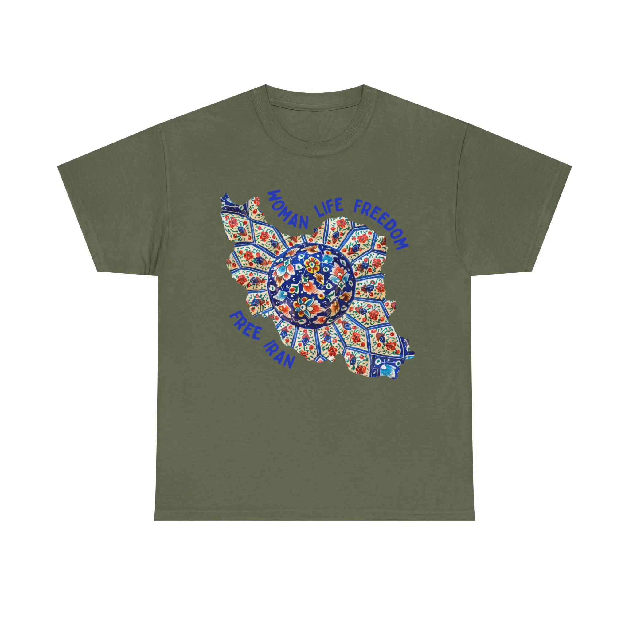 Woman Life Freedom | Persian Art Blue Unisex Shirt - Image 4
