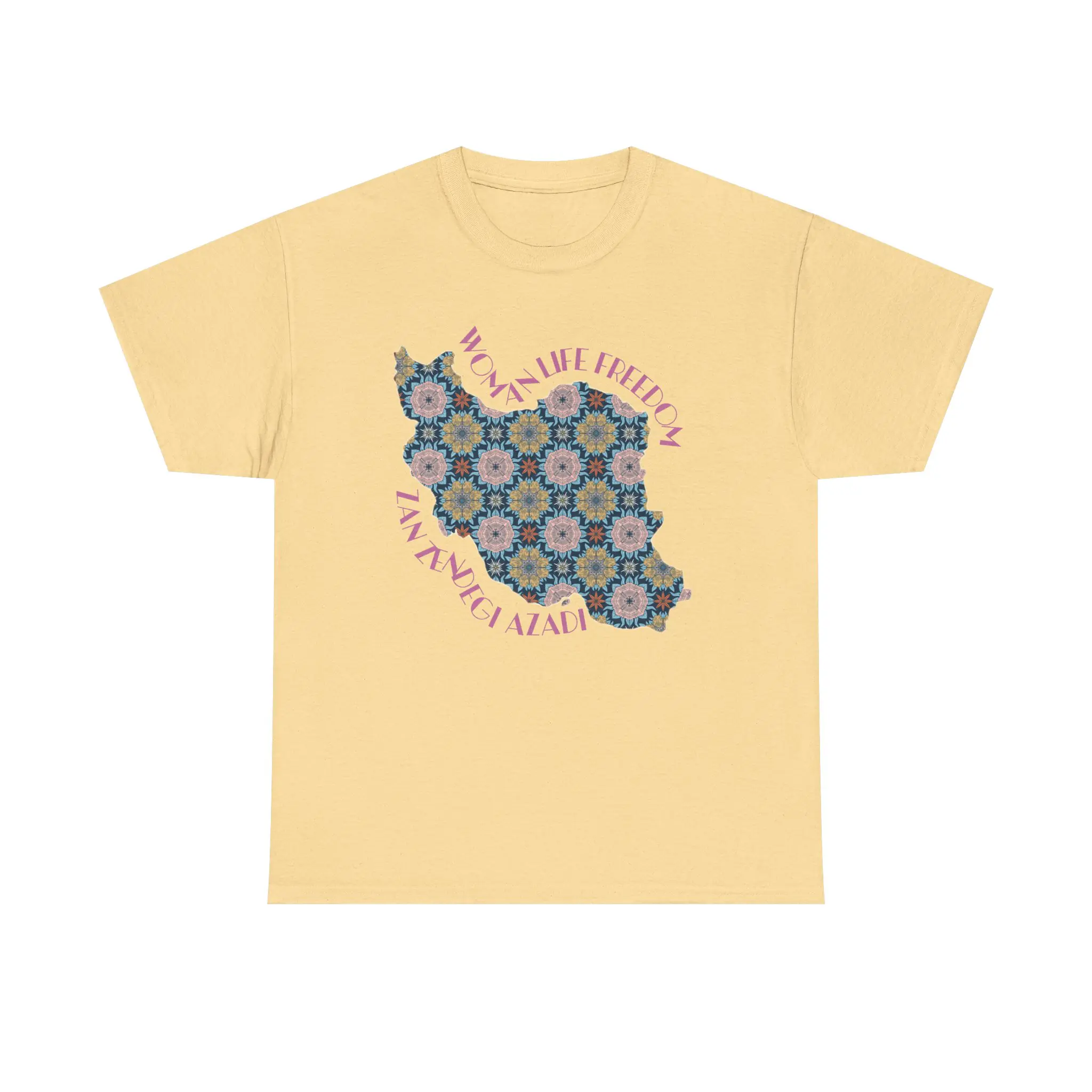 Woman Life Freedom Protest | Flowers Pink Unisex Shirt - Image 6