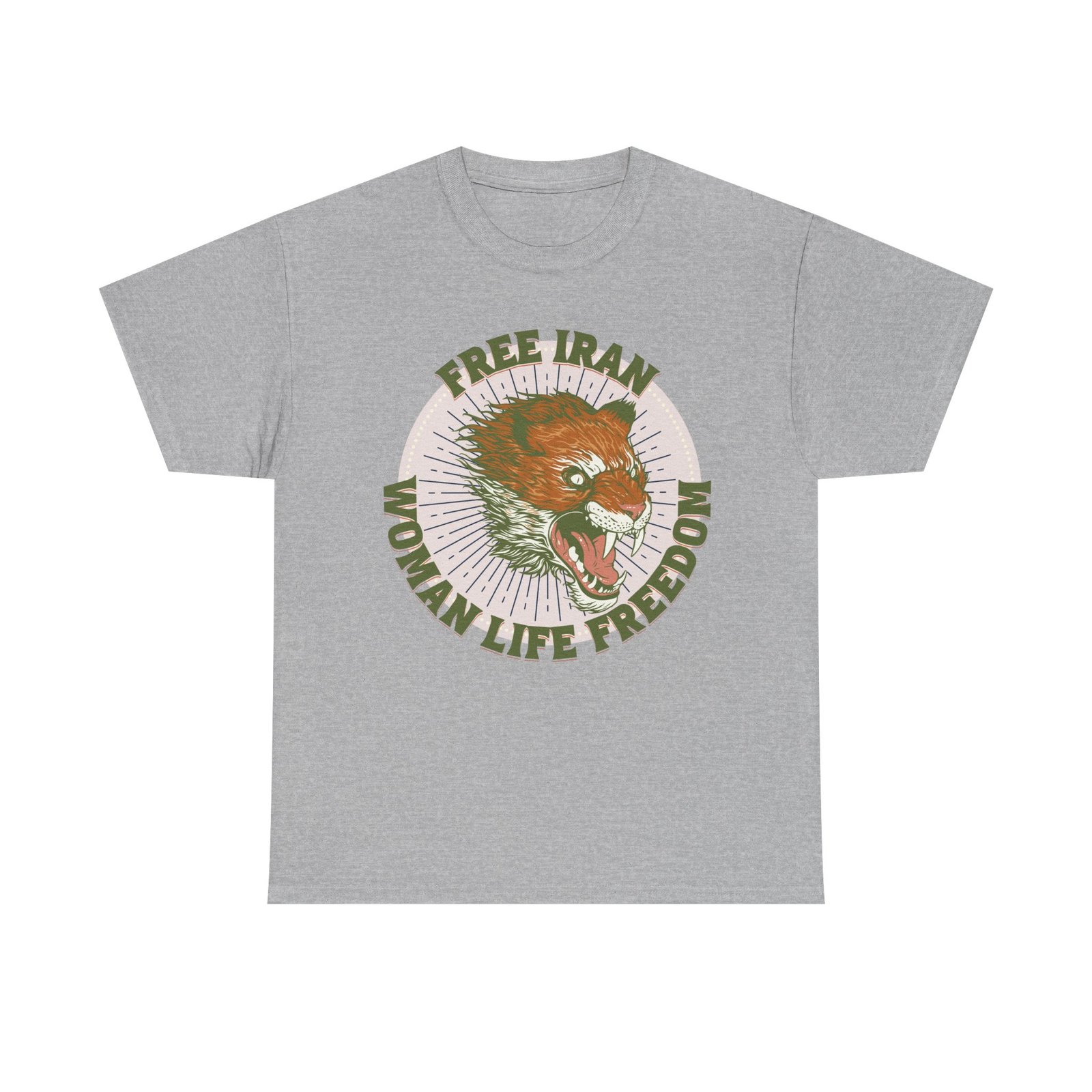 Free Iran Protest | Angry Lion Green Unisex Shirt - Image 8