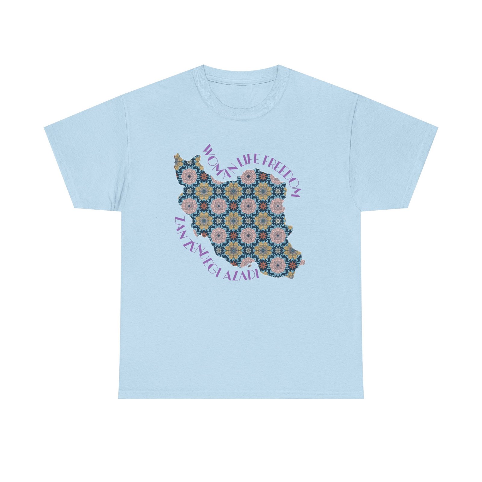 Woman Life Freedom Protest | Flowers Violet Unisex Shirt - Image 4