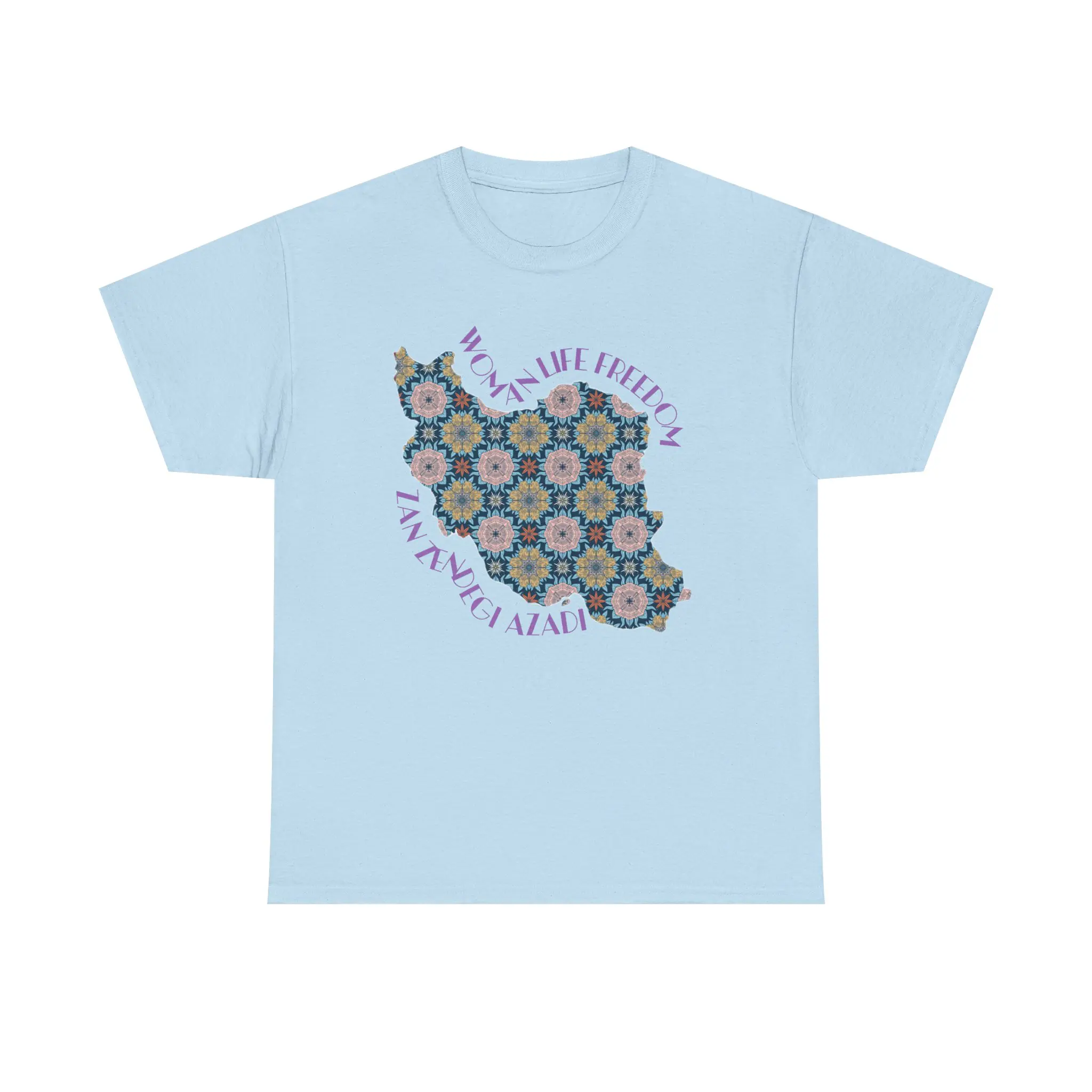 Woman Life Freedom Protest | Flowers Violet Unisex Shirt - Image 4