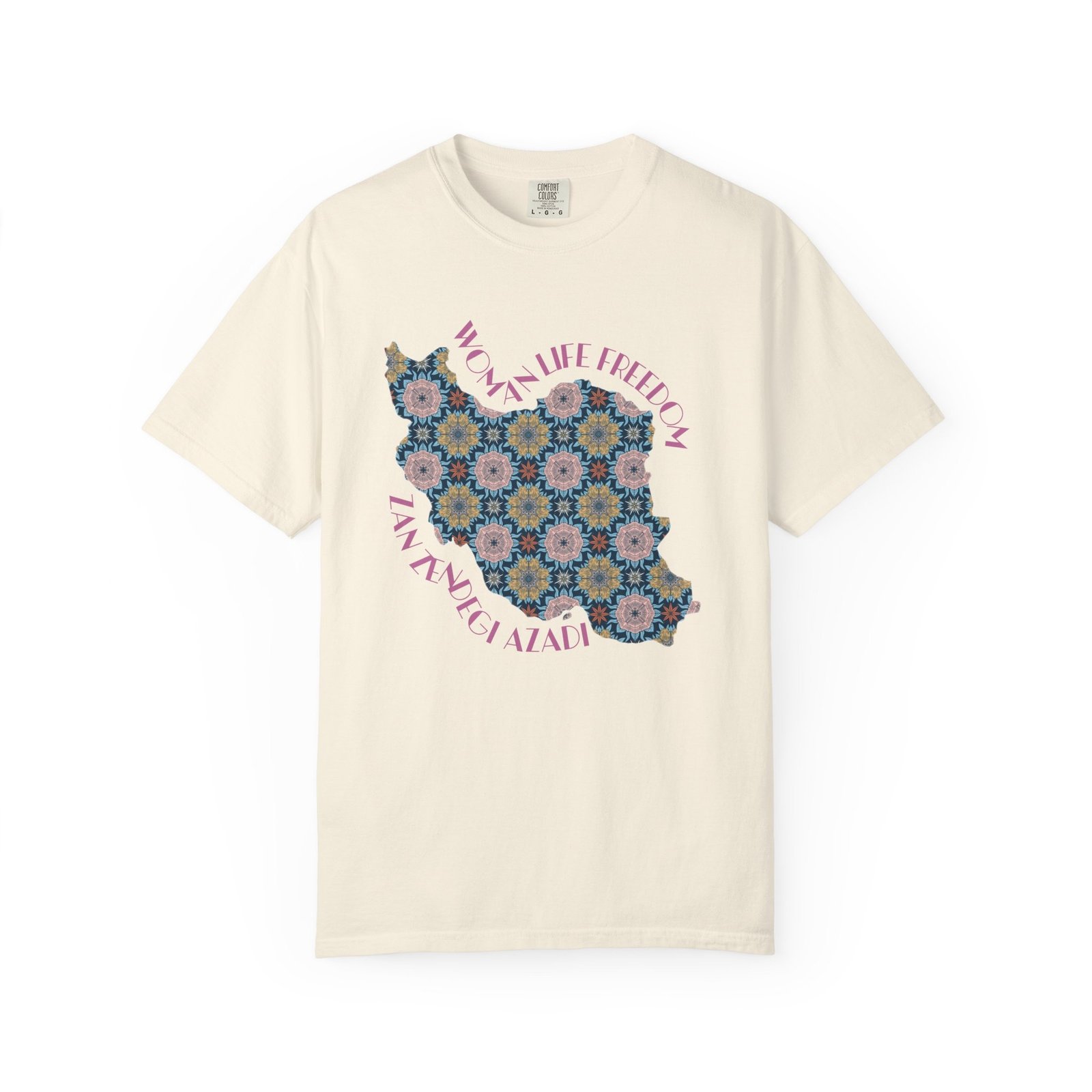 Woman Life Freedom Protest | Flowers Pink Retro Unisex Shirt - Image 4