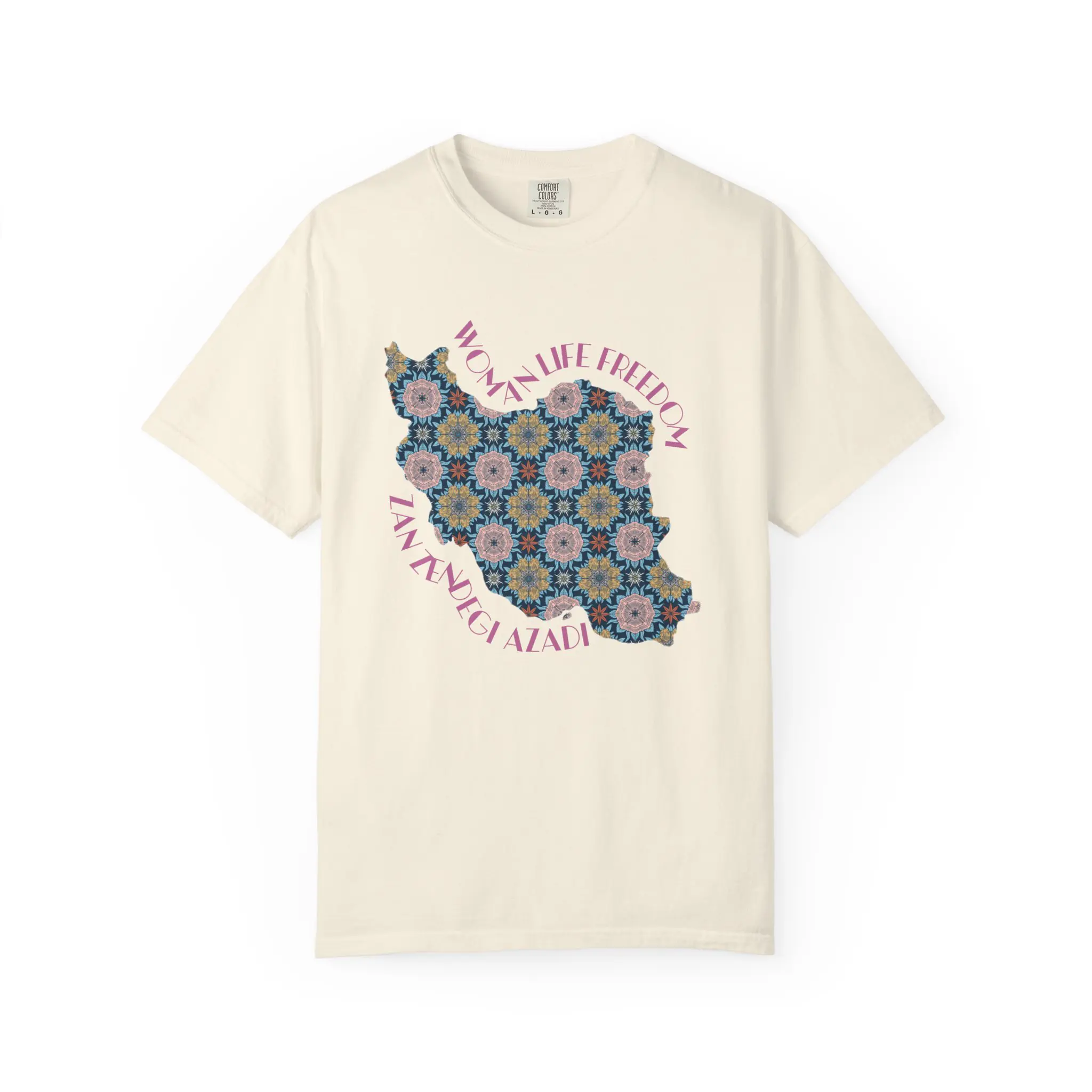 Woman Life Freedom Protest | Flowers Pink Retro Unisex Shirt - Image 4