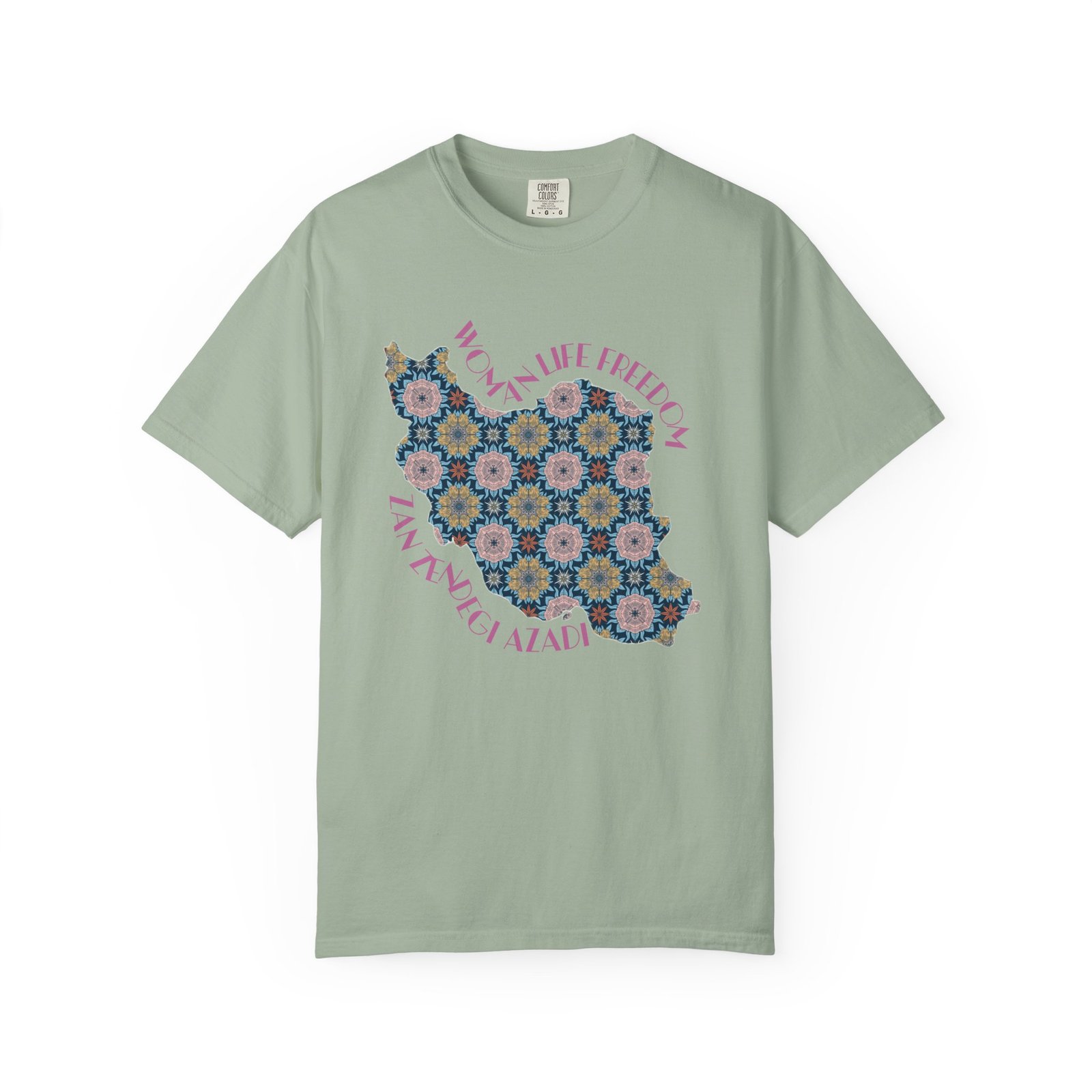 Woman Life Freedom Protest | Flowers Pink Retro Unisex Shirt - Image 10