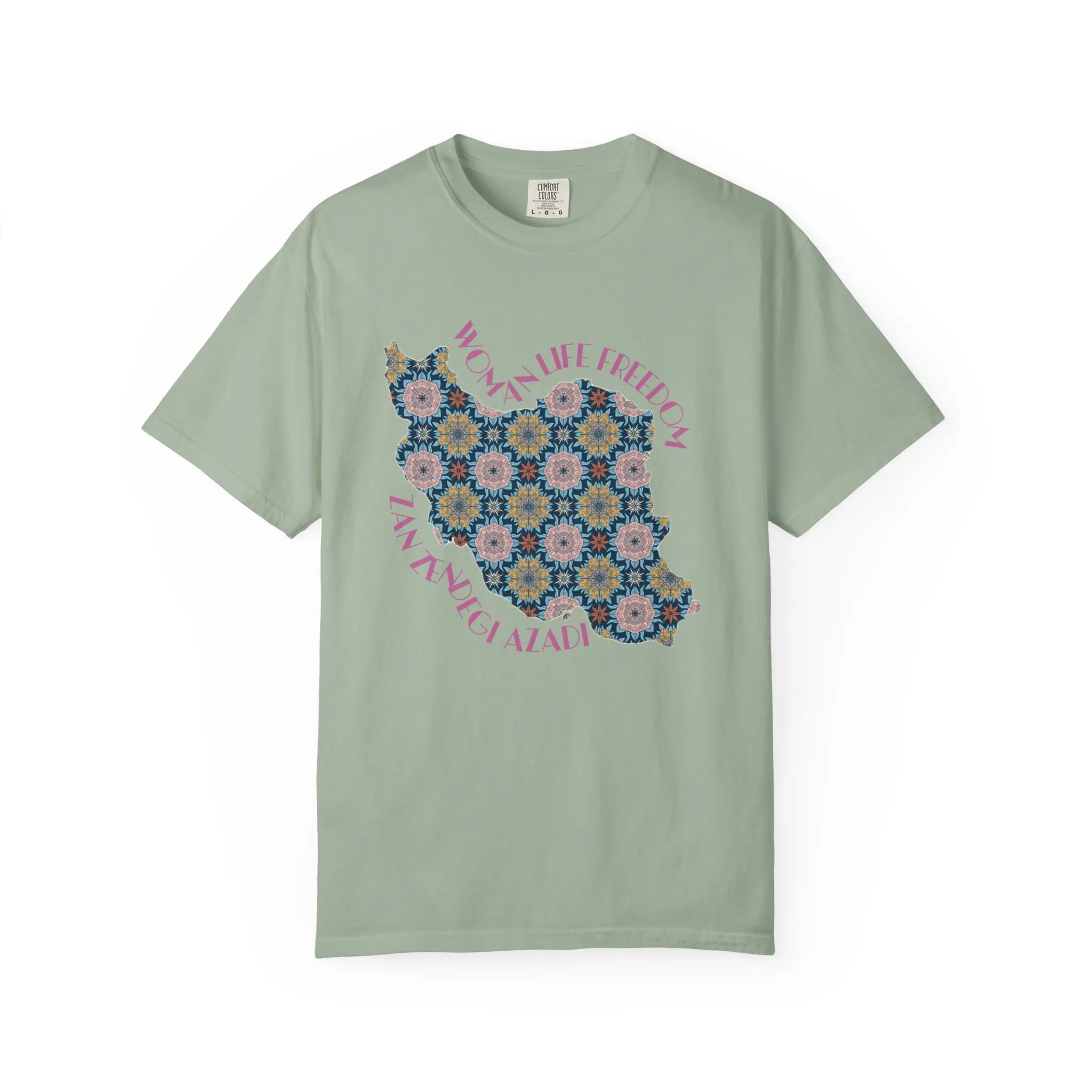 Woman Life Freedom Protest | Flowers Pink Retro Unisex Shirt - Image 10
