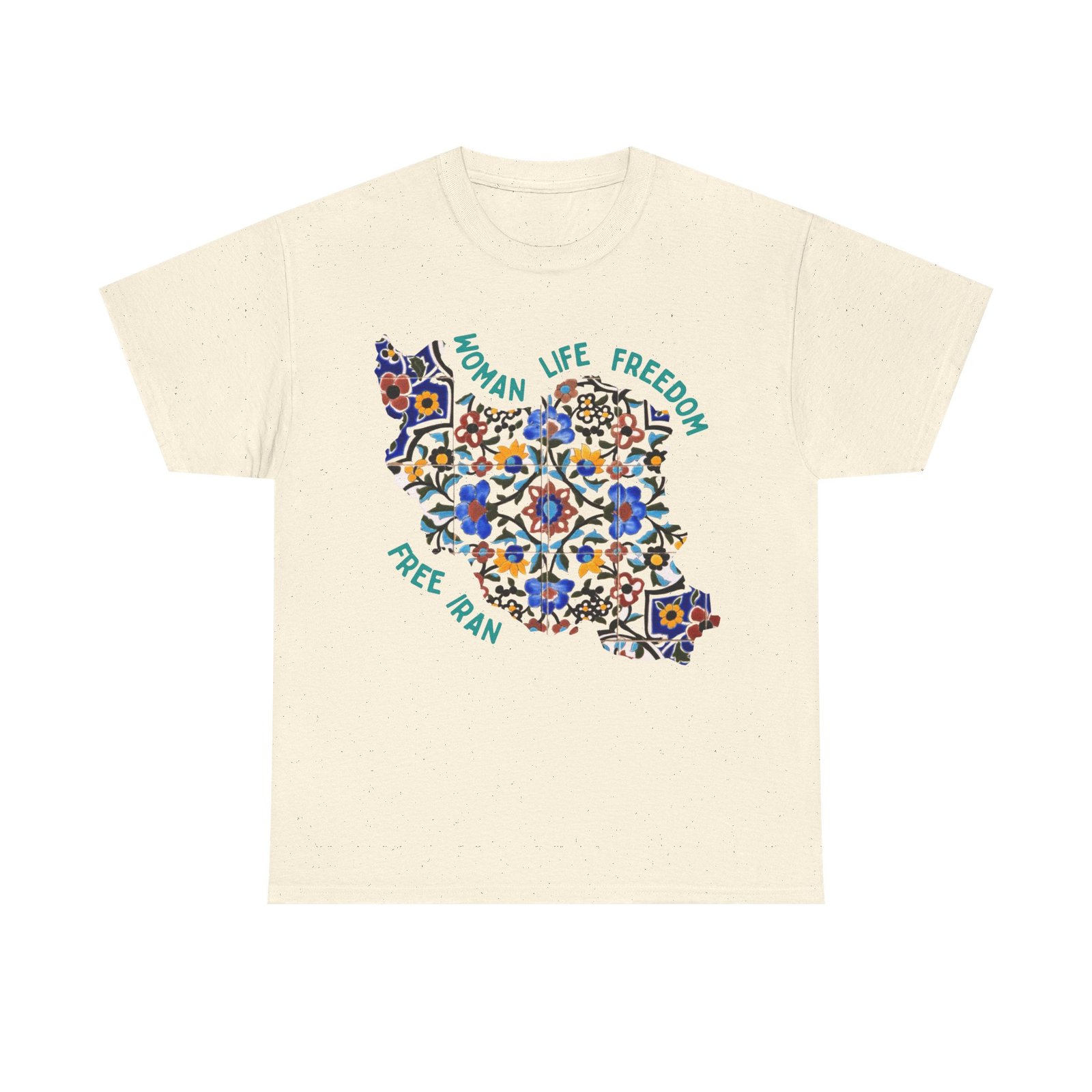 Woman Life Freedom | Persian Tiles Green Unisex Shirt - Image 8